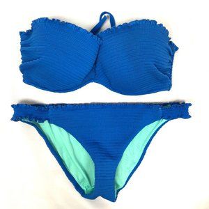 Victoria's Secret Bikini 36DD Blue Large Bottoms